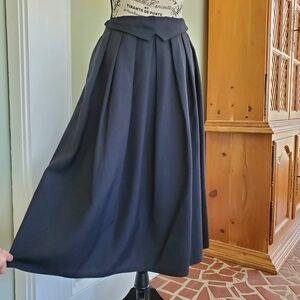 Vintage Black Western Style Full Midi Skirt